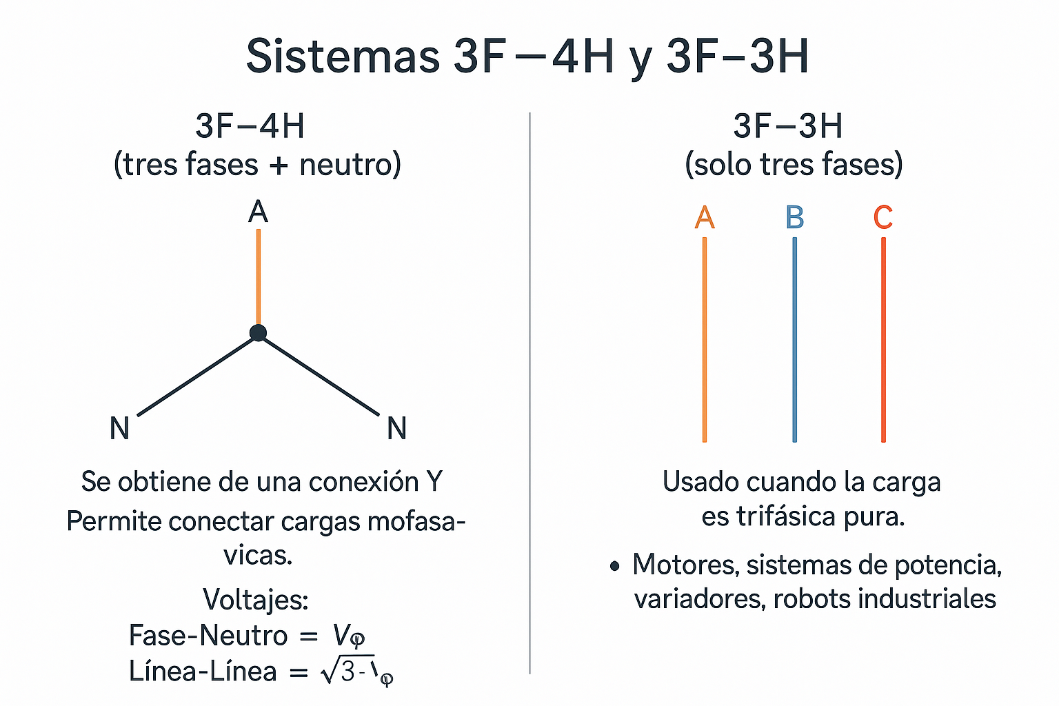 Sistemas 3F-4H y 3F-3H