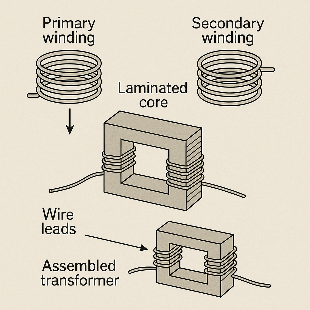 Diagrama de armado de un transformador